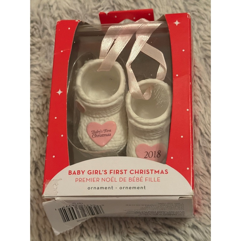 American Greetings Baby Girls First Christmas‎ Ornament 2018 Heart Keepsake Gift